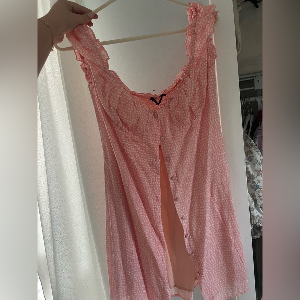 Sundae Muse Peach Floral Mini Dress